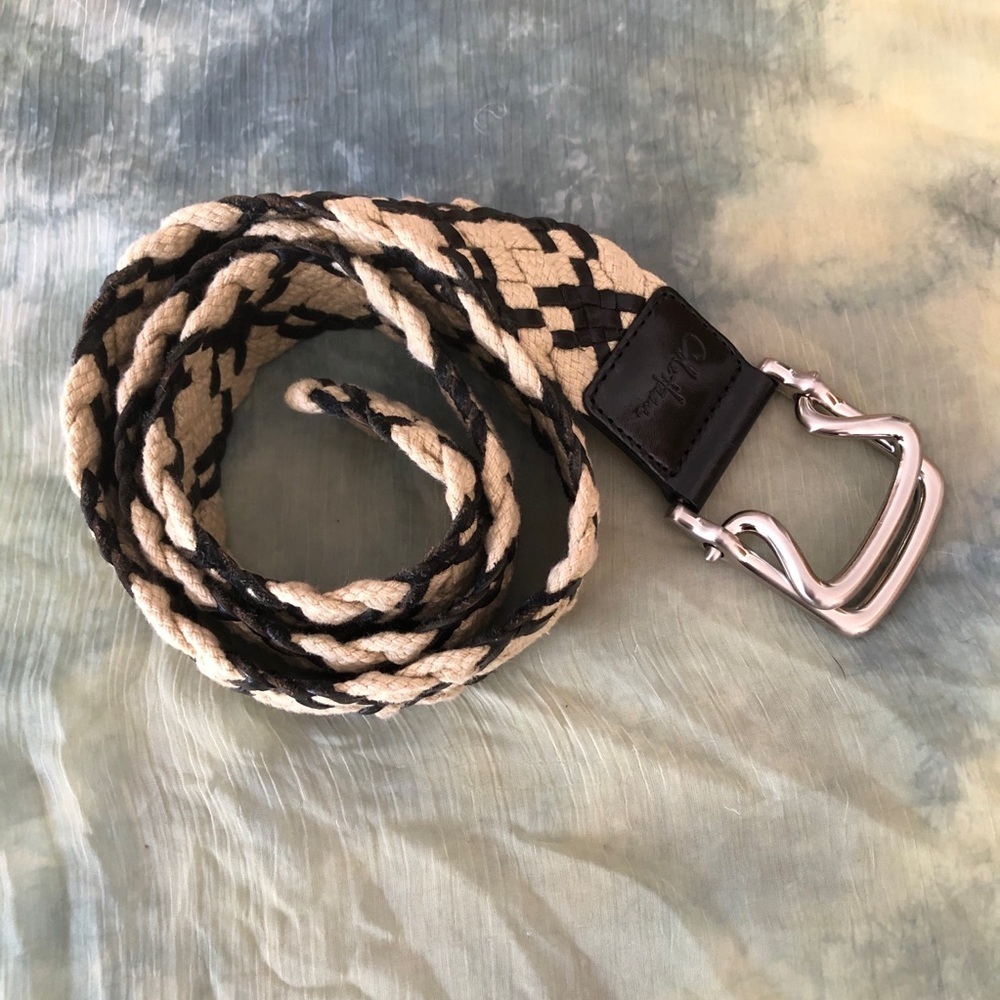 Cole Haan Braided leather and canvas belt size S
